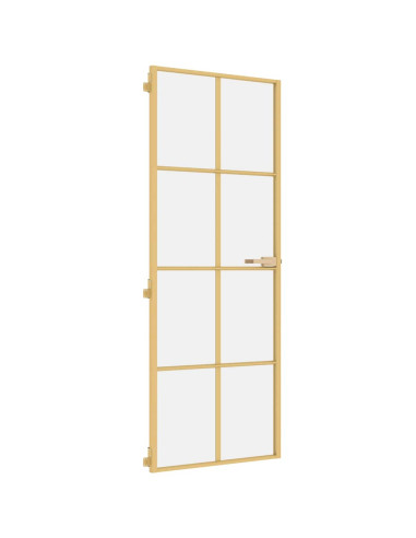Porta Interni Sottile Oro 76x201,5cm Vetro Temperato Alluminio