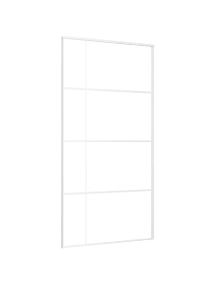 Porta Scorrevole in Vetro ESG e Alluminio 102,5x205 cm Bianca