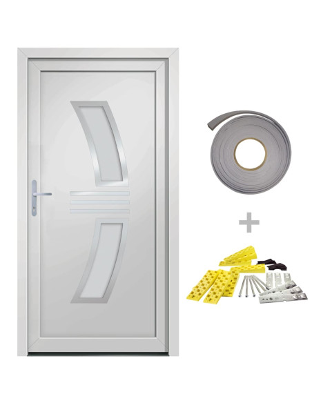 Porta Ingresso Bianca 88x200 cm in PVC