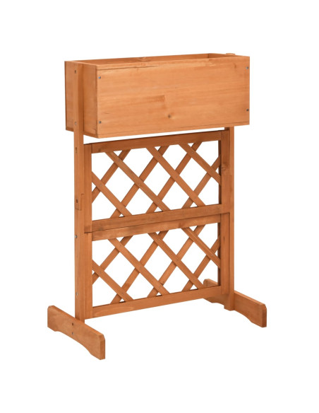 Fioriera con Traliccio Arancione 45x30x74 cm Massello di Abete