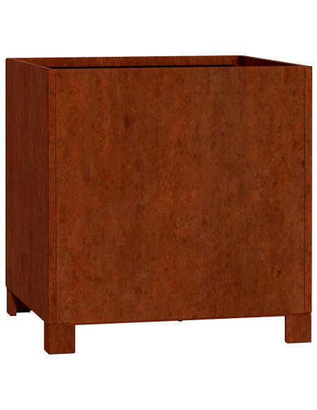 Fioriera con Gambe Ruggine 40x40x40 cm Acciaio Corten