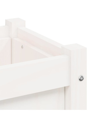 Fioriere da Giardino 2 pz Bianche in Legno Massello di Pino