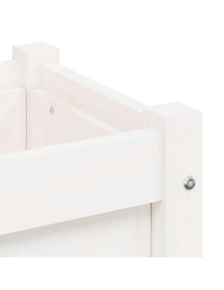 Fioriere da Giardino 2 pz Bianche in Legno Massello di Pino