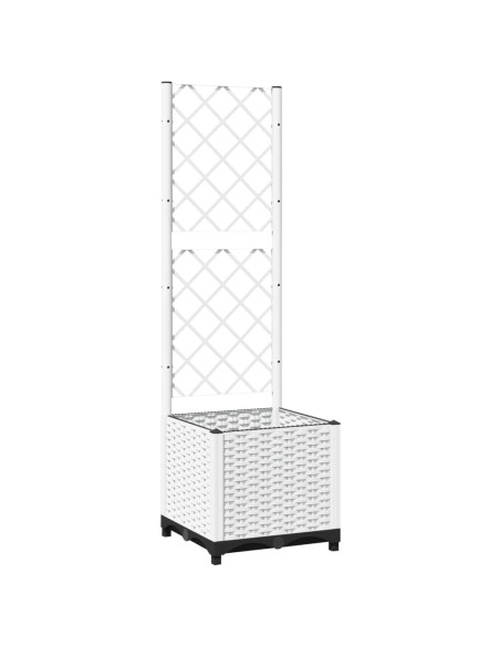 Fioriera da Giardino con Graticcio Bianco 40x40x136 cm PP