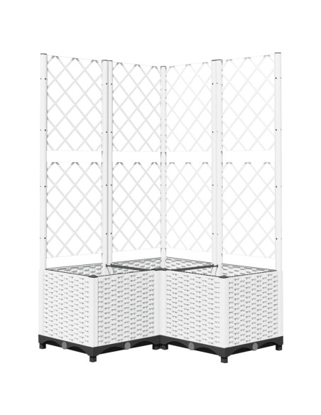 Fioriera da Giardino con Graticcio Bianco 80x80x136 cm PP