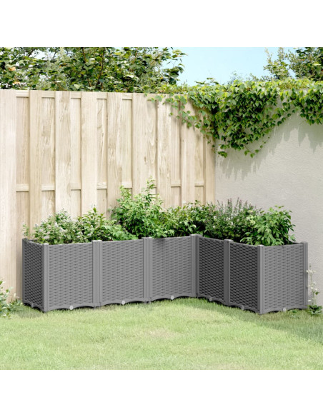 Fioriera da Giardino Grigio Chiaro 160x120x53 cm in PP