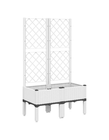 Fioriera da Giardino con Graticcio Bianco 80x40x142 cm PP