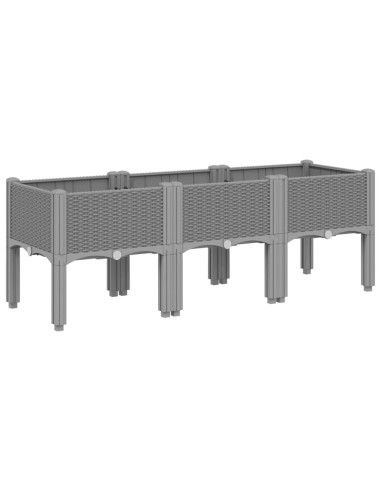 Fioriera da Giardino con Gambe Grigio Chiaro 120x40x42 cm in PP