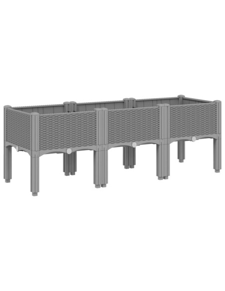 Fioriera da Giardino con Gambe Grigio Chiaro 120x40x42 cm in PP