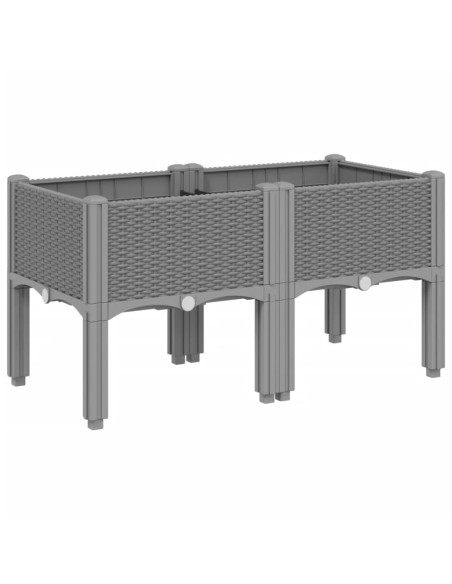 Fioriera da Giardino con Gambe Grigio Chiaro 80x40x42 cm in PP