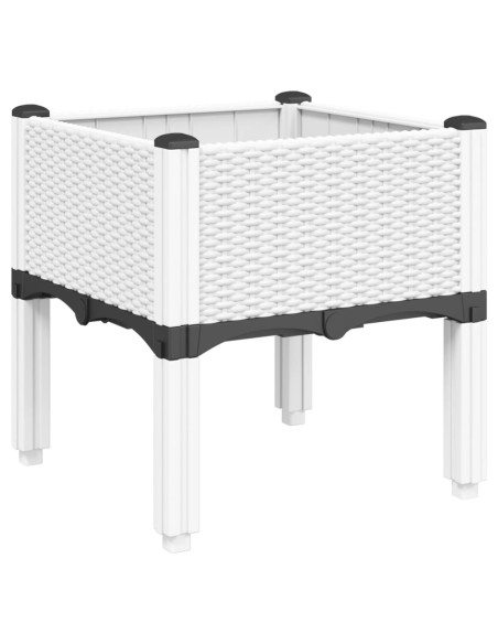 Fioriera da Giardino con Gambe Bianco 40x40x42 cm in PP