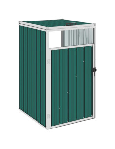 Copri Bidone Rifiuti Verde 72x81x121 cm in Acciaio 2