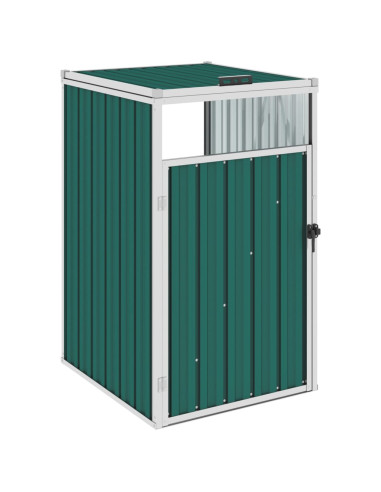 Copri Bidone Rifiuti Verde 72x81x121 cm in Acciaio