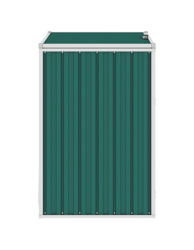 Copri Bidone Rifiuti Verde 72x81x121 cm in Acciaio