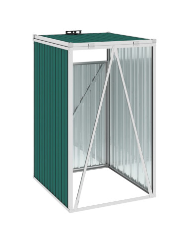 Copri Bidone Rifiuti Verde 72x81x121 cm in Acciaio