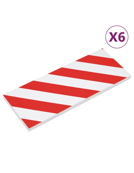 Protezioni da Parete 6 pz rosso e bianco 50x20x2 cm Schiuma EVA