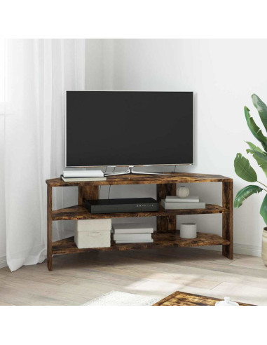 MobileTVAngolare Rovere fumé 102x40,5x45cm Legno multistrato