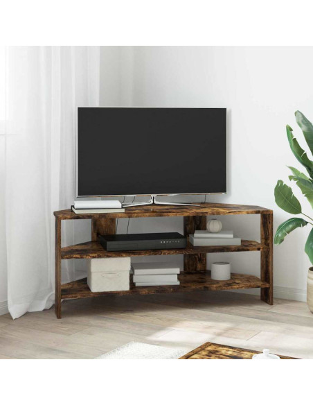 MobileTVAngolare Rovere fumé 102x40,5x45cm Legno multistrato