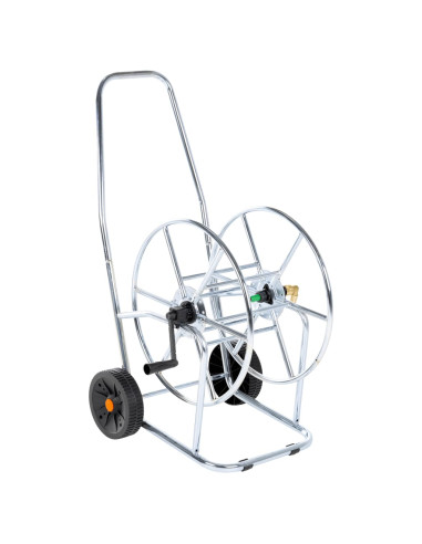 Carrello Avvolgitubo per Tubo Flessibile 80 m 3/4" in Acciaio