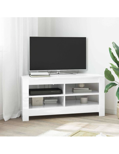 MobileTVAngolare Bianco ad Alto Lucido 102 x 40,5 x 45 cm