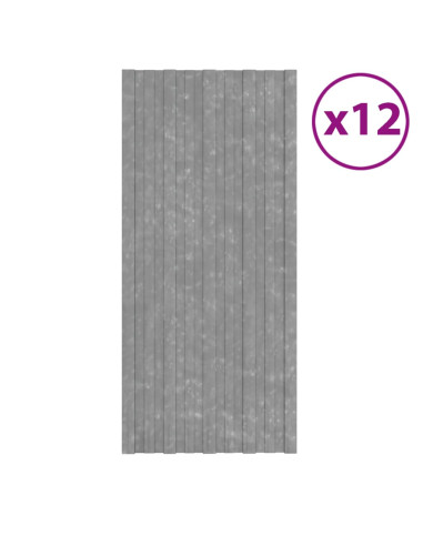 Pannelli da Tetto 12 pz in Acciaio Zincato Argento 100x45 cm