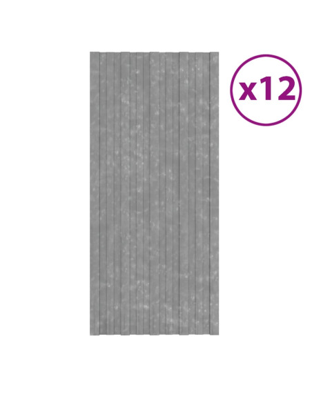 Pannelli da Tetto 12 pz in Acciaio Zincato Argento 100x45 cm