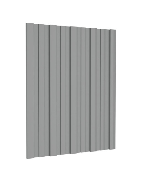 Pannelli da Tetto 12 pz in Acciaio Zincato Grigio 60x45 cm