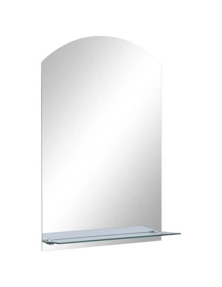 Specchio da Parete con Mensola 40x60 cm in Vetro Temperato