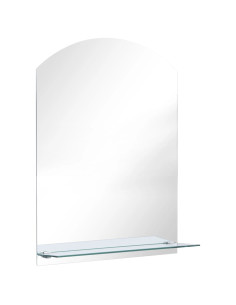 Specchio da Parete con Mensola 50x70 cm in Vetro Temperato