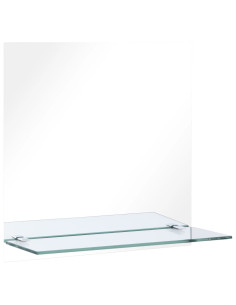 Specchio da Parete con Mensola 50x50 cm in Vetro Temperato