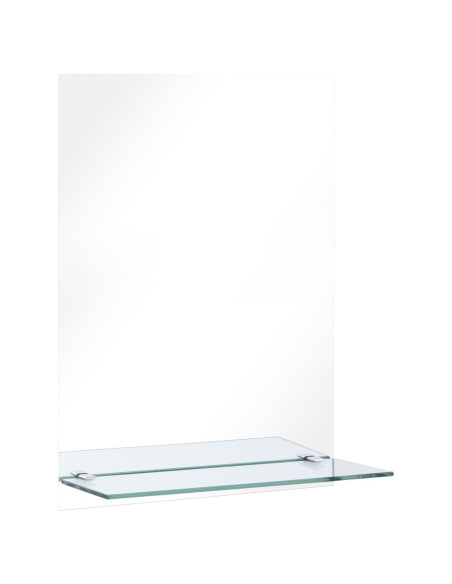 Specchio da Parete con Mensola 40x60 cm in Vetro Temperato