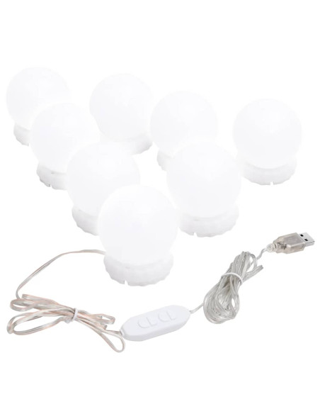 Specchio da Parete Quadrato con Luci LED in Vetro