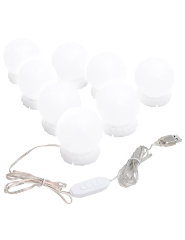 Specchio da Parete Quadrato con Luci LED in Vetro