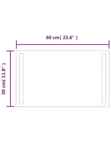 Specchio da Bagno con Luci LED 60x30 cm
