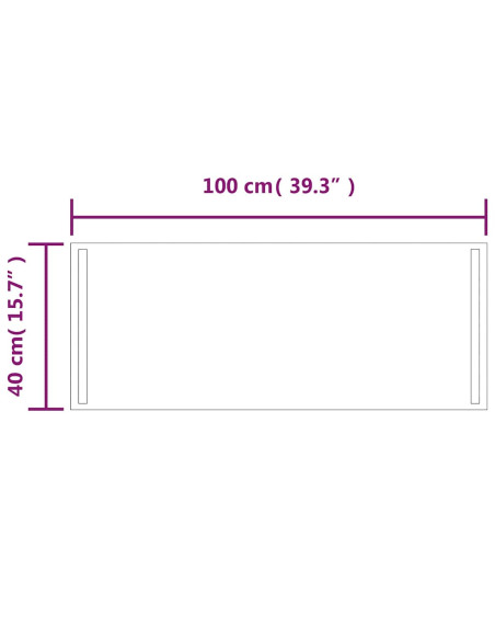 Specchio da Bagno con Luci LED 100x40 cm