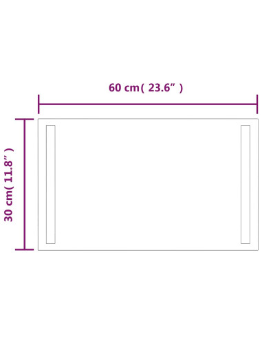 Specchio da Bagno con Luci LED 30x60 cm