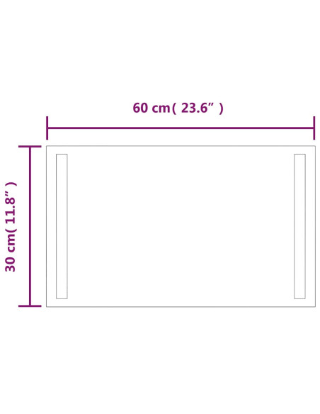 Specchio da Bagno con Luci LED 30x60 cm