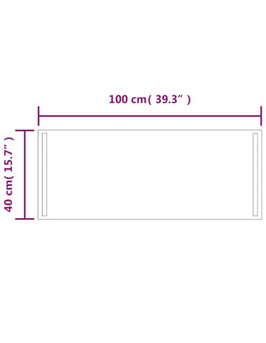 Specchio da Bagno con Luci LED 40x100 cm