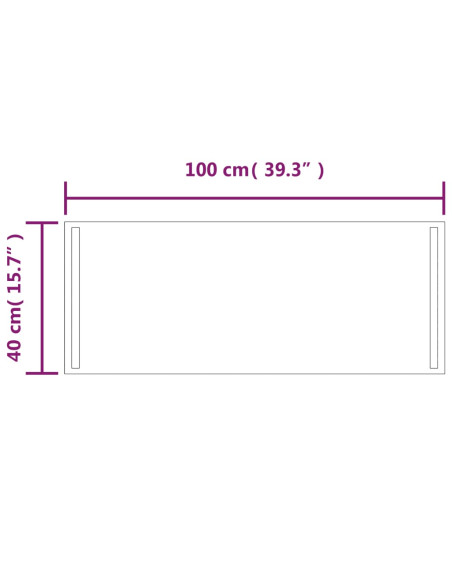 Specchio da Bagno con Luci LED 40x100 cm