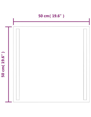 Specchio da Bagno con Luci LED 50x50 cm