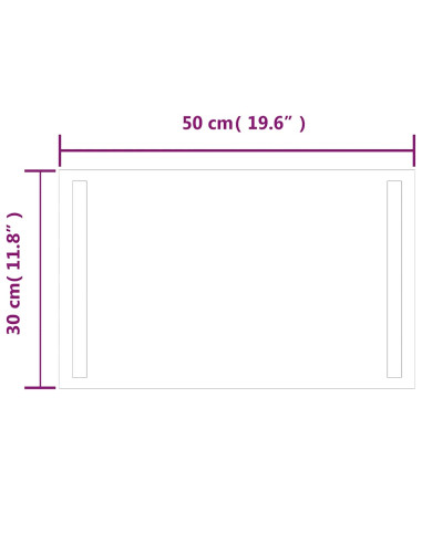 Specchio da Bagno con Luci LED 50x30 cm
