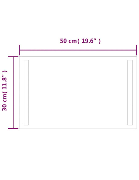 Specchio da Bagno con Luci LED 50x30 cm