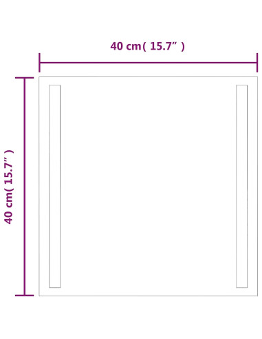 Specchio da Bagno con Luci LED 40x40 cm