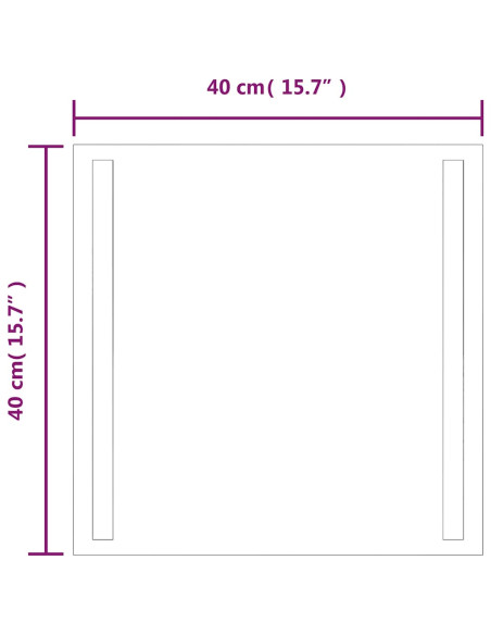 Specchio da Bagno con Luci LED 40x40 cm
