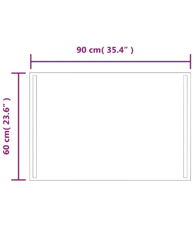 Specchio da Bagno con Luci LED 60x90 cm
