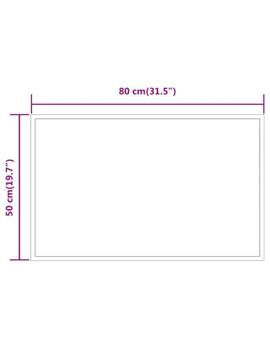 Specchio da Bagno con Luci LED 80x50 cm