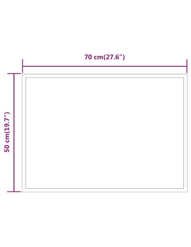 Specchio da Bagno con Luci LED 70x50 cm