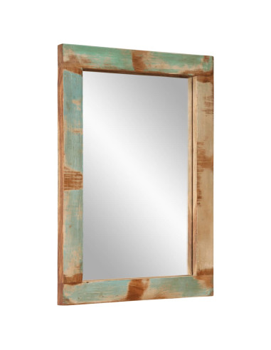 Specchio 70x50 cm in Legno Massello di Recupero e Vetro