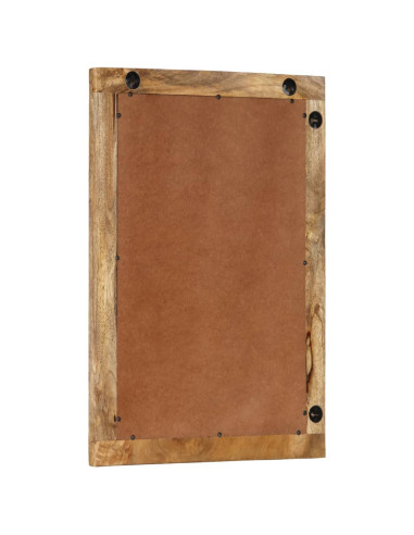 Specchio da Bagno 50x70x2,5 cm Legno Massello di Mango e Vetro