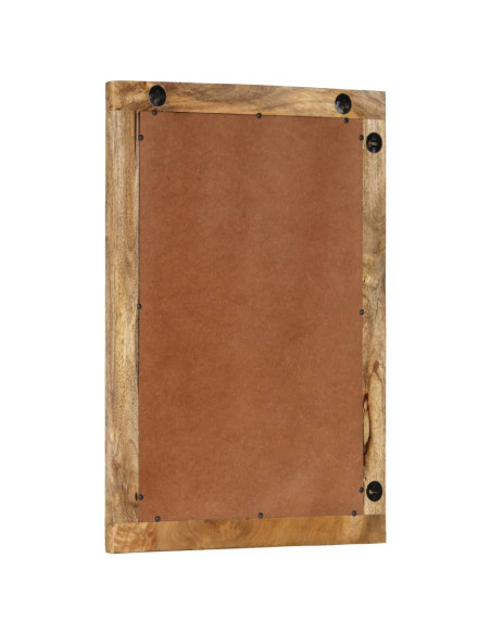 Specchio da Bagno 50x70x2,5 cm Legno Massello di Mango e Vetro